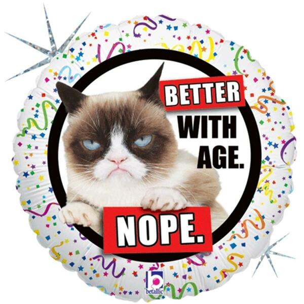 Loftus International 18 in. Grumpy Cat Better with Age Nope Holographic Balloon, 17PK B3-6262